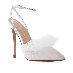 NIB Andrea Wazen Sz 40/9 Franca Glitz Tulle pump